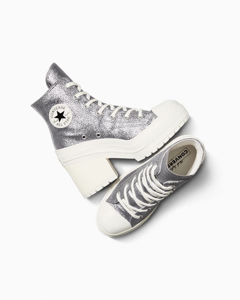 Converse Chuck 70 De Luxe Heel Glitter Pretas | 8762-IENQY