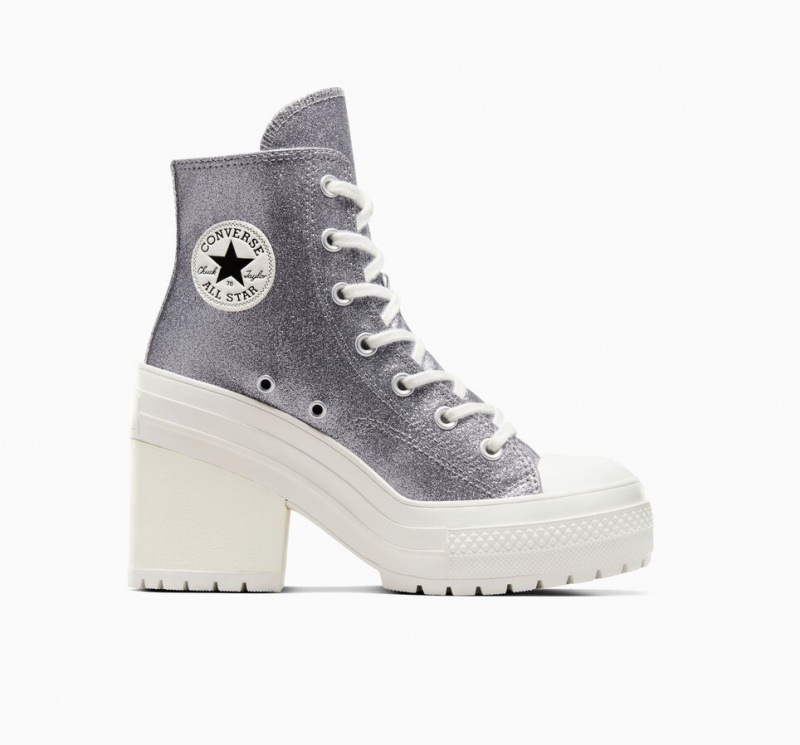 Converse Chuck 70 De Luxe Heel Glitter Pretas | 8762-IENQY