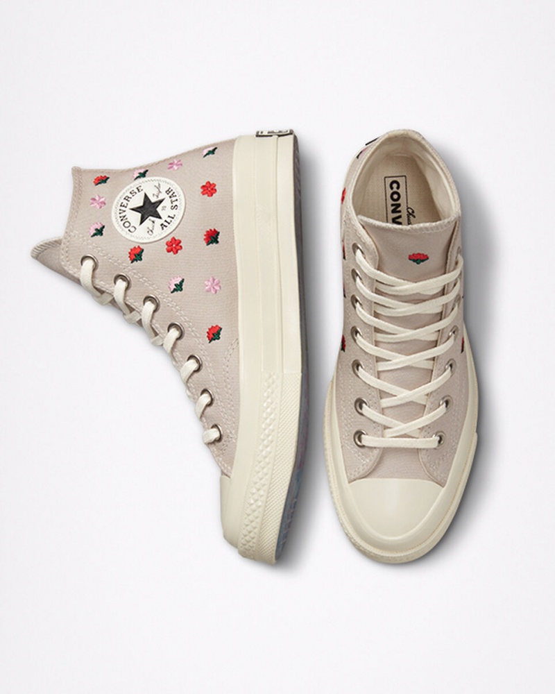 Converse Chuck 70 Floral Embroidery Desert Sand / Egret | 5340-OQKYG