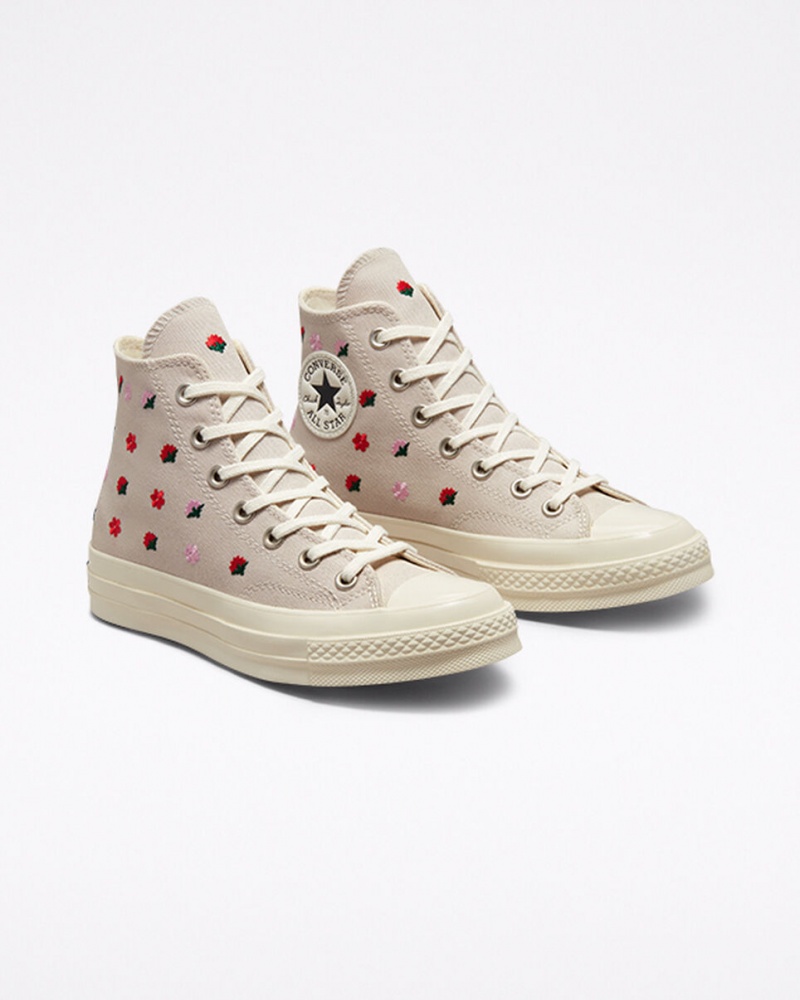 Converse Chuck 70 Floral Embroidery Desert Sand / Egret | 5340-OQKYG