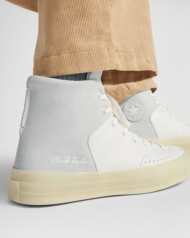 Converse Chuck 70 Marquis Couro Branco Cinzentas | 3081-CMGTY