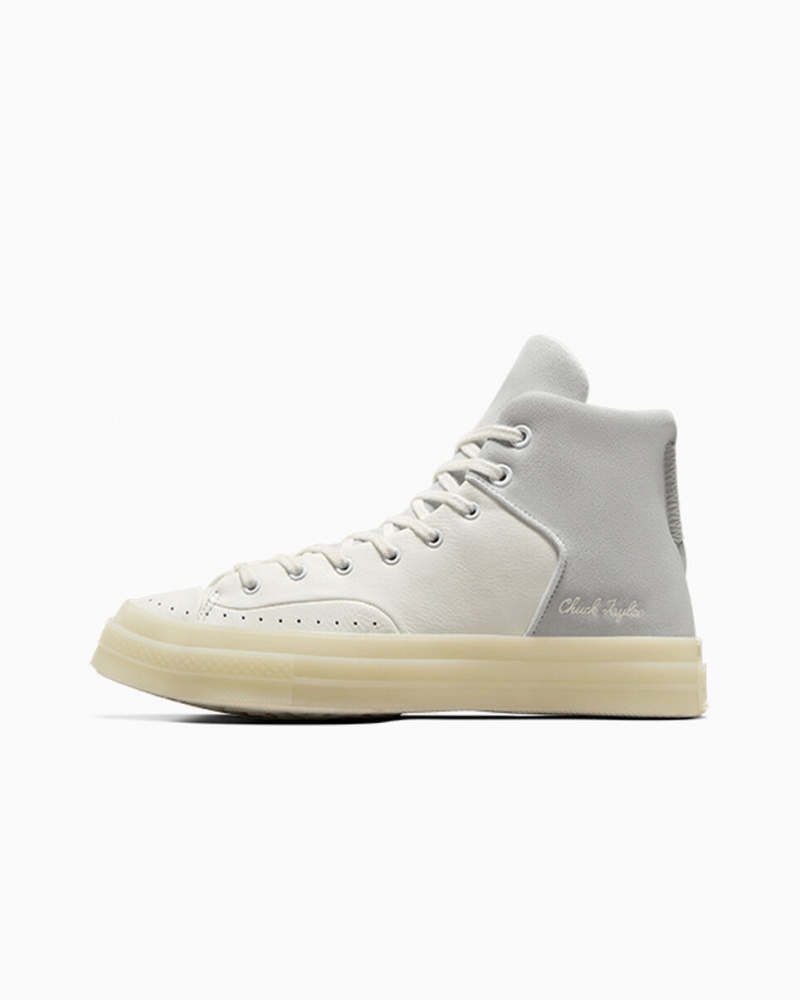 Converse Chuck 70 Marquis Couro Branco Cinzentas | 3081-CMGTY