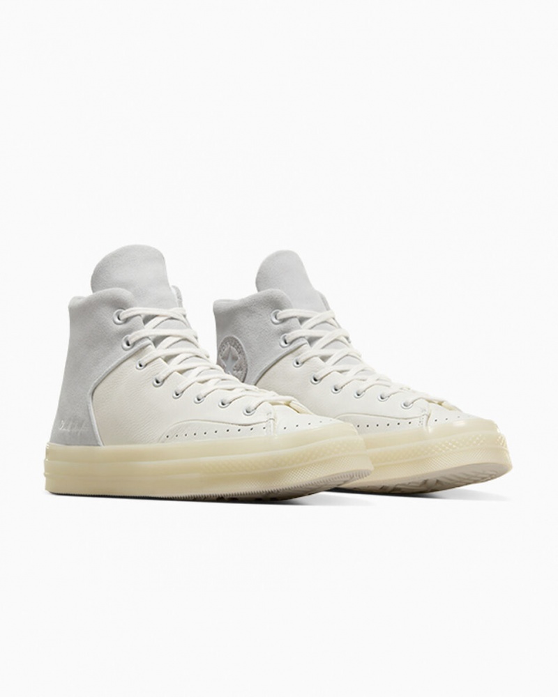 Converse Chuck 70 Marquis Couro Branco Cinzentas | 3081-CMGTY