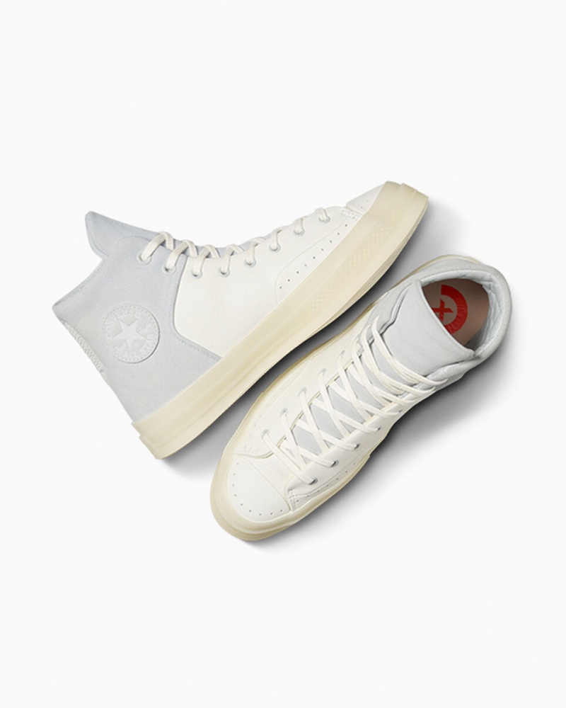 Converse Chuck 70 Marquis Couro Branco Cinzentas | 3081-CMGTY