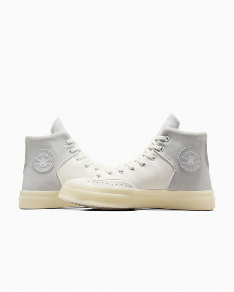 Converse Chuck 70 Marquis Couro Branco Cinzentas | 3081-CMGTY