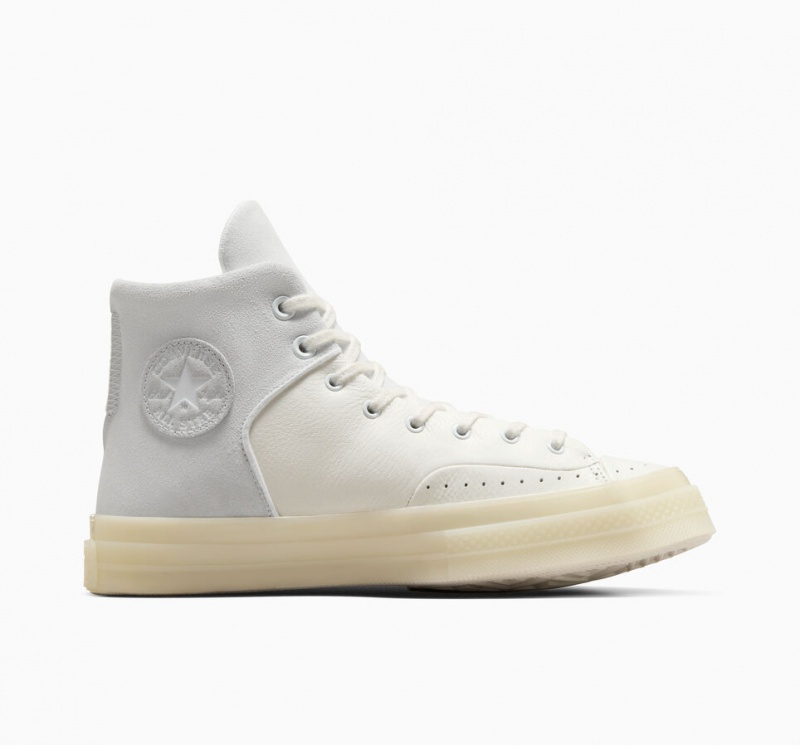 Converse Chuck 70 Marquis Couro Branco Cinzentas | 3081-CMGTY