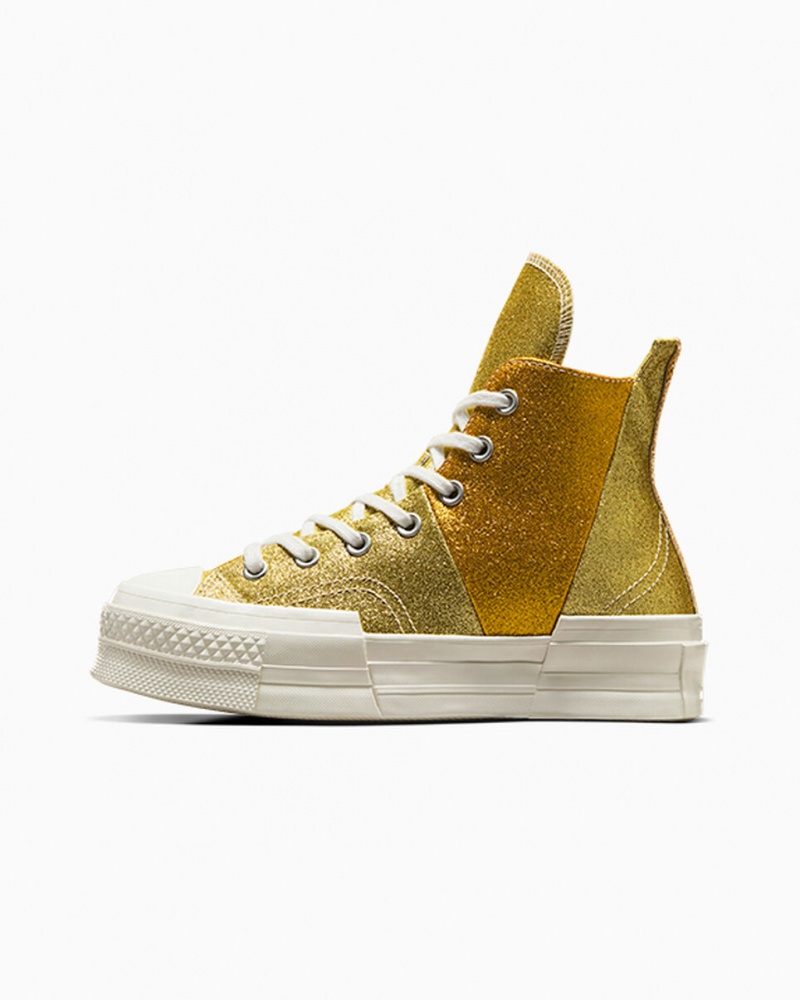 Converse Chuck 70 Plus Glitter Branco Douradas Escuro | 3092-CFARE