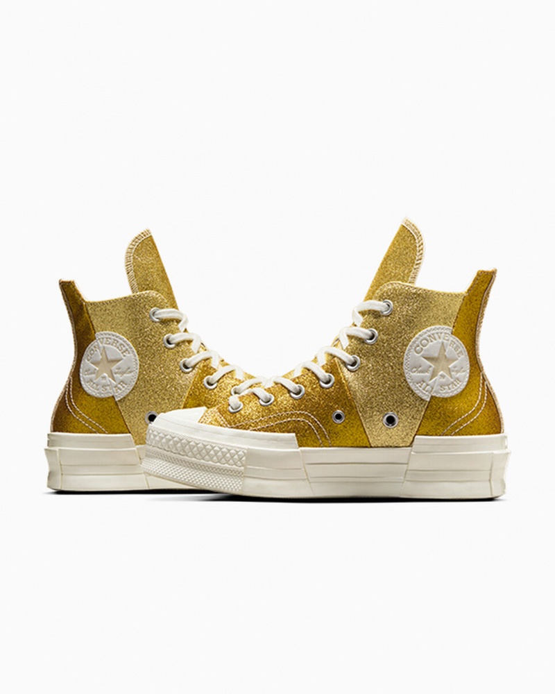 Converse Chuck 70 Plus Glitter Branco Douradas Escuro | 3092-CFARE