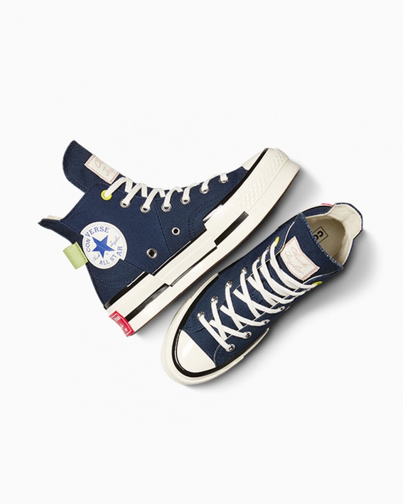 Converse Chuck 70 Plus Heel Loop Azul Marinho Pretas | 7241-LTEWK