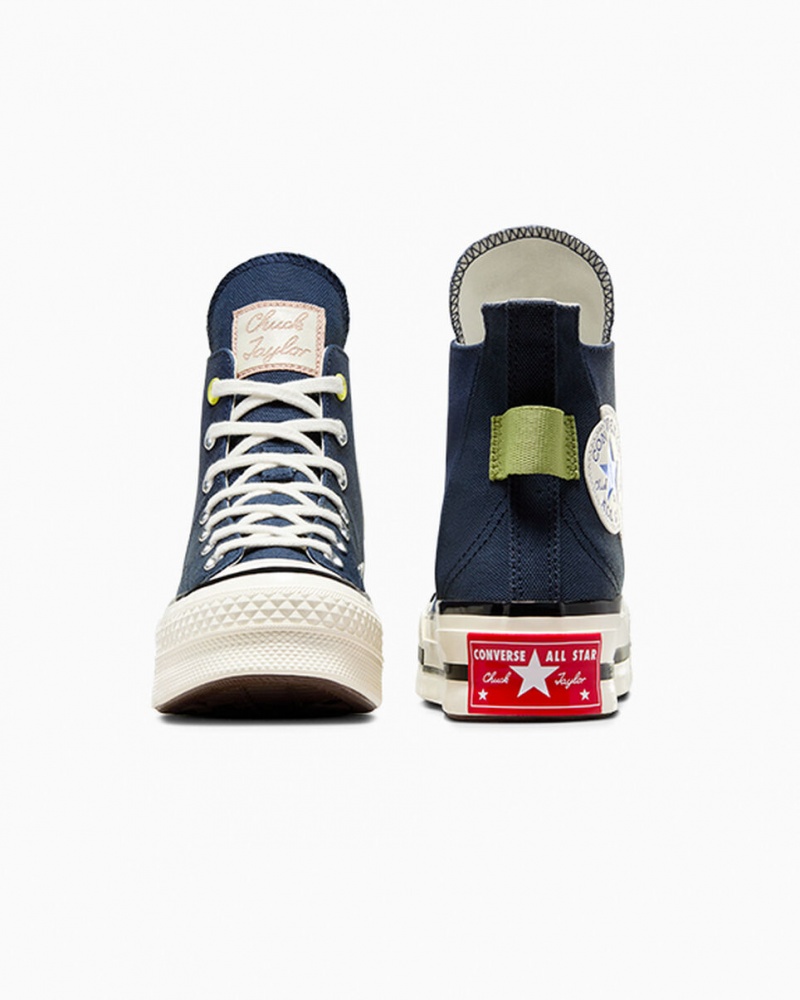 Converse Chuck 70 Plus Heel Loop Azul Marinho Pretas | 7241-LTEWK