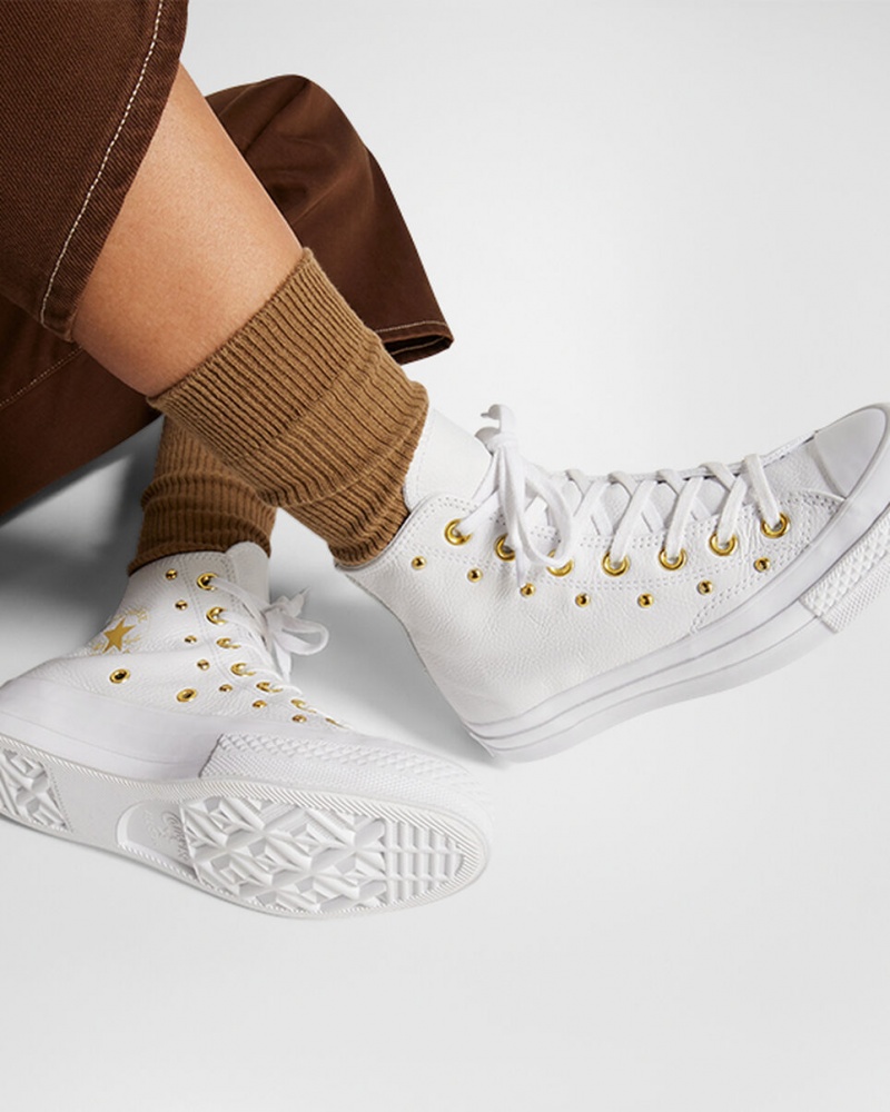 Converse Chuck 70 Star Studded Branco Branco Douradas | 2934-DNEXS