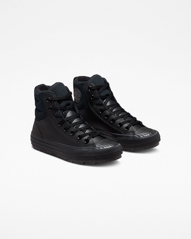 Converse Chuck Taylor All Star Berkshire Boot Couro Pretas Pretas Cinzentas | 1309-BQVAO