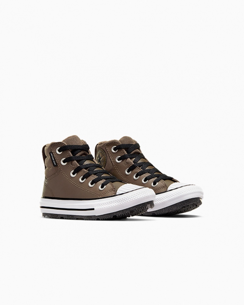 Converse Chuck Taylor All Star Berkshire Boot Couro Pretas Branco | 2475-ZGJLY