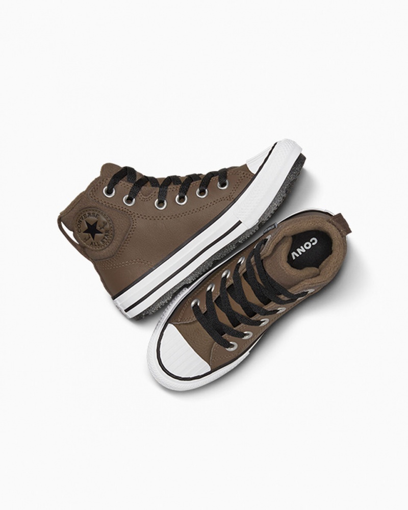 Converse Chuck Taylor All Star Berkshire Boot Couro Pretas Branco | 2475-ZGJLY