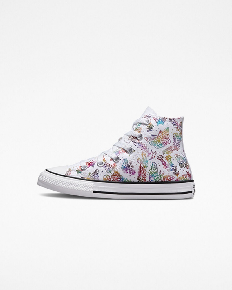 Converse Chuck Taylor All Star Butterfly Shine Branco Rosa Roxo Azuis | 1074-XEUJO