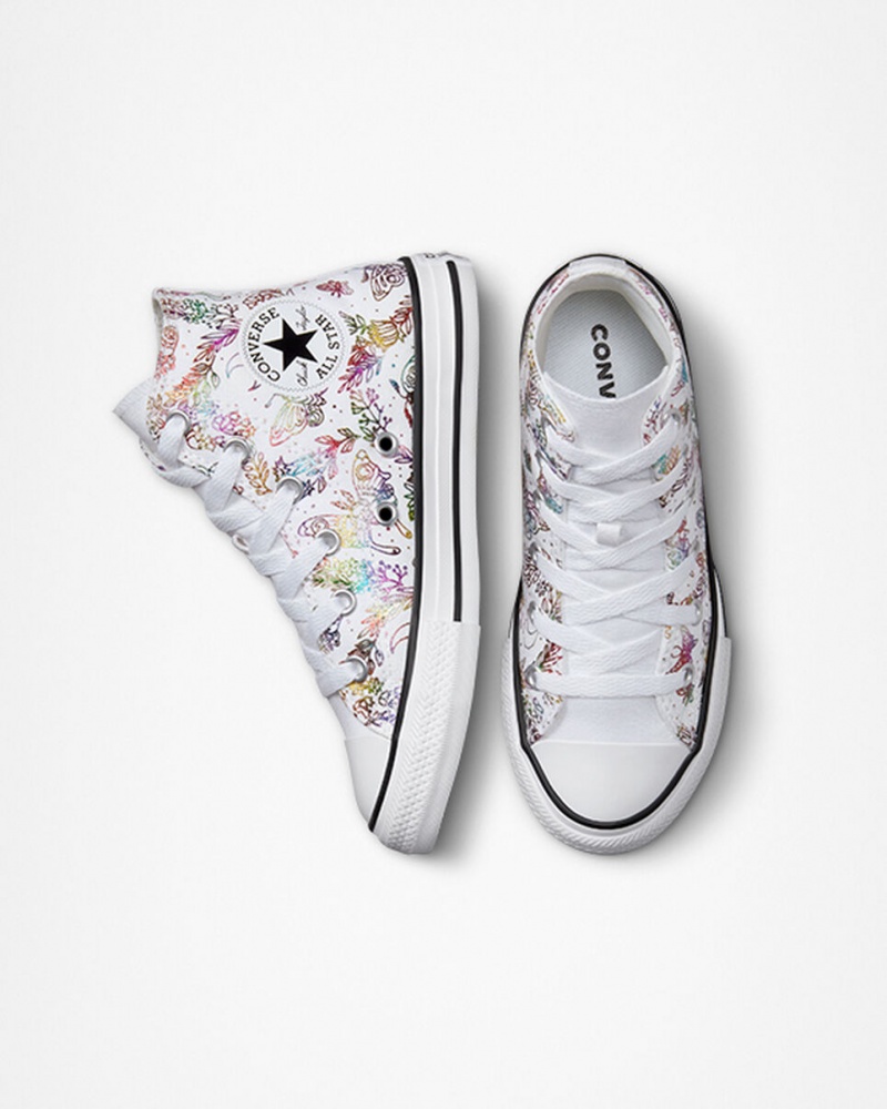 Converse Chuck Taylor All Star Butterfly Shine Branco Rosa Roxo Azuis | 1074-XEUJO