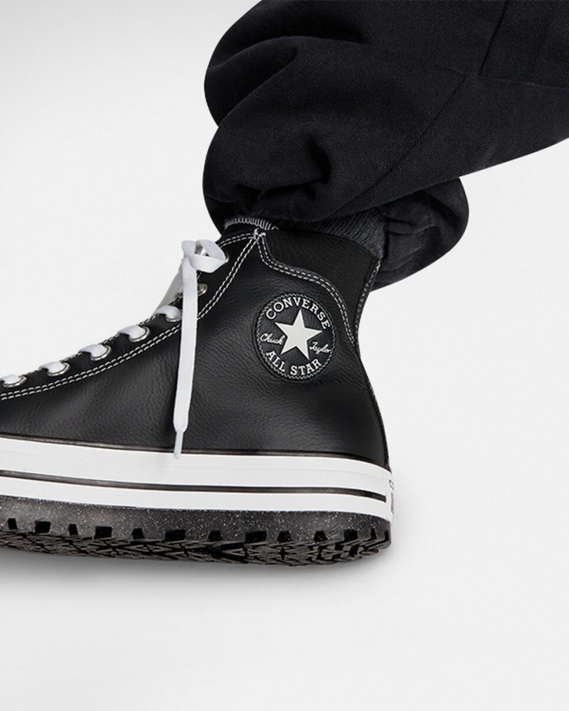 Converse Chuck Taylor All Star City Trek Impermeáveis Boot Pretas Branco Prateadas | 4382-MNIDE