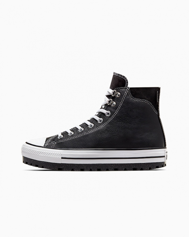 Converse Chuck Taylor All Star City Trek Impermeáveis Boot Pretas Branco Prateadas | 4382-MNIDE