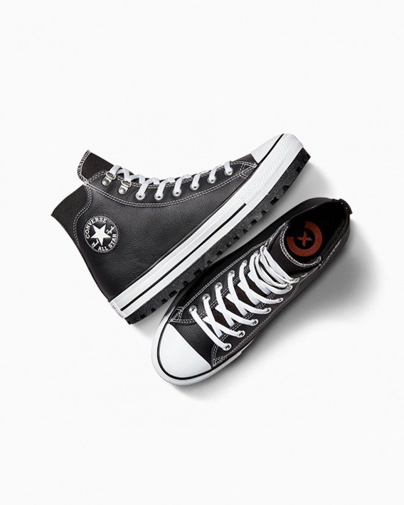 Converse Chuck Taylor All Star City Trek Impermeáveis Boot Pretas Branco Prateadas | 4382-MNIDE