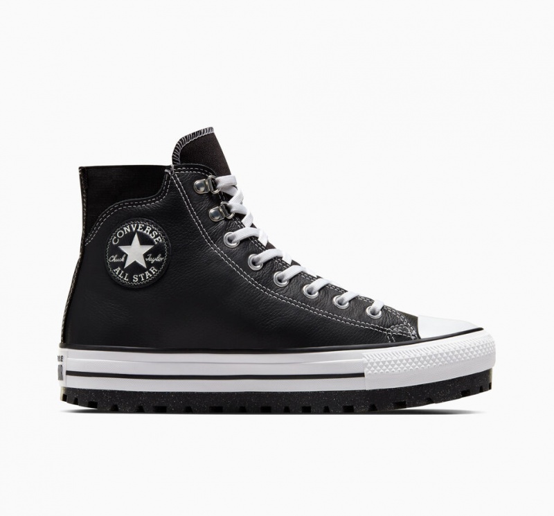 Converse Chuck Taylor All Star City Trek Impermeáveis Boot Pretas Branco Prateadas | 4382-MNIDE