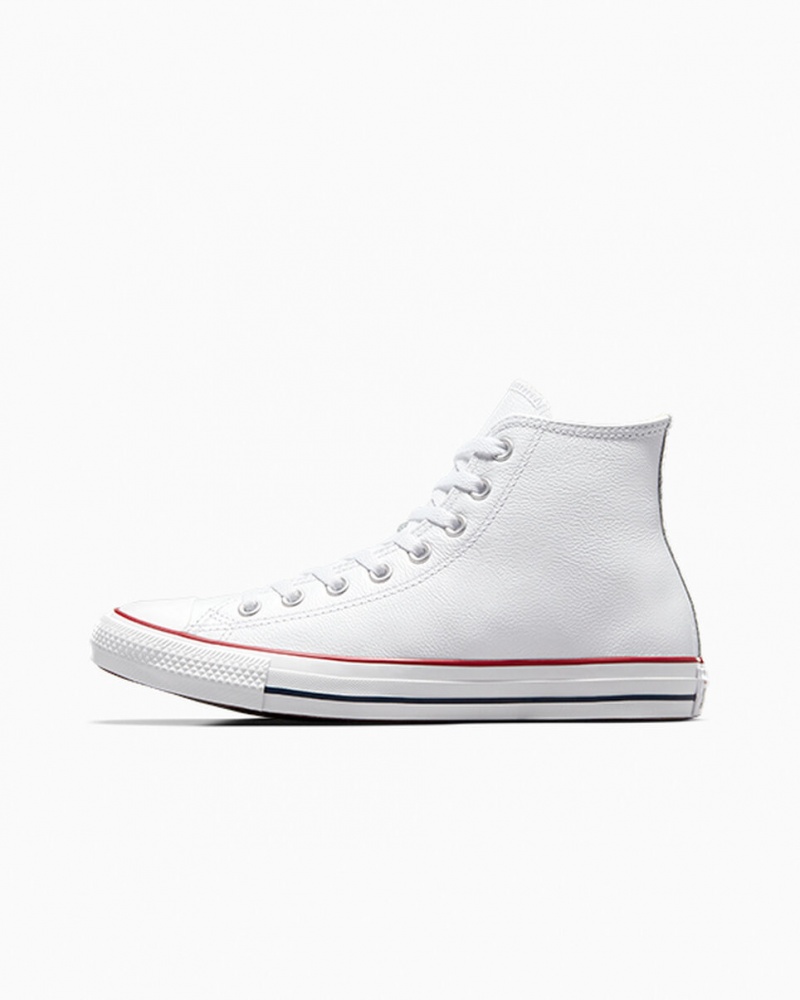 Converse Chuck Taylor All Star Couro Branco | 3864-RPLZX