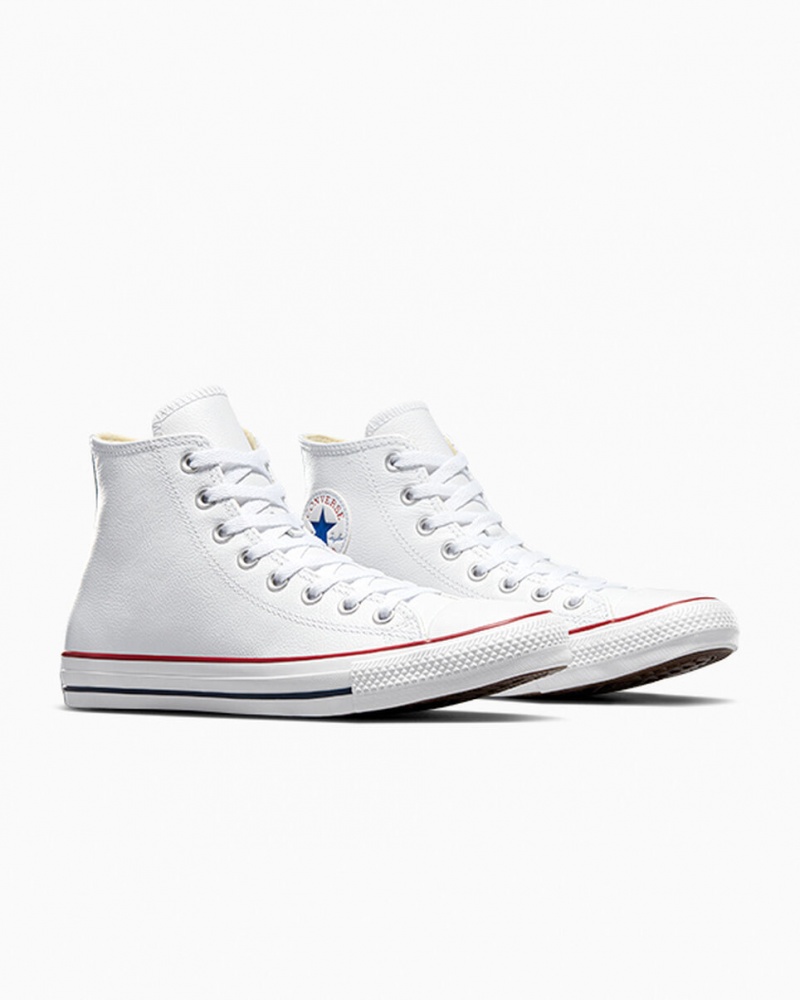 Converse Chuck Taylor All Star Couro Branco | 3864-RPLZX