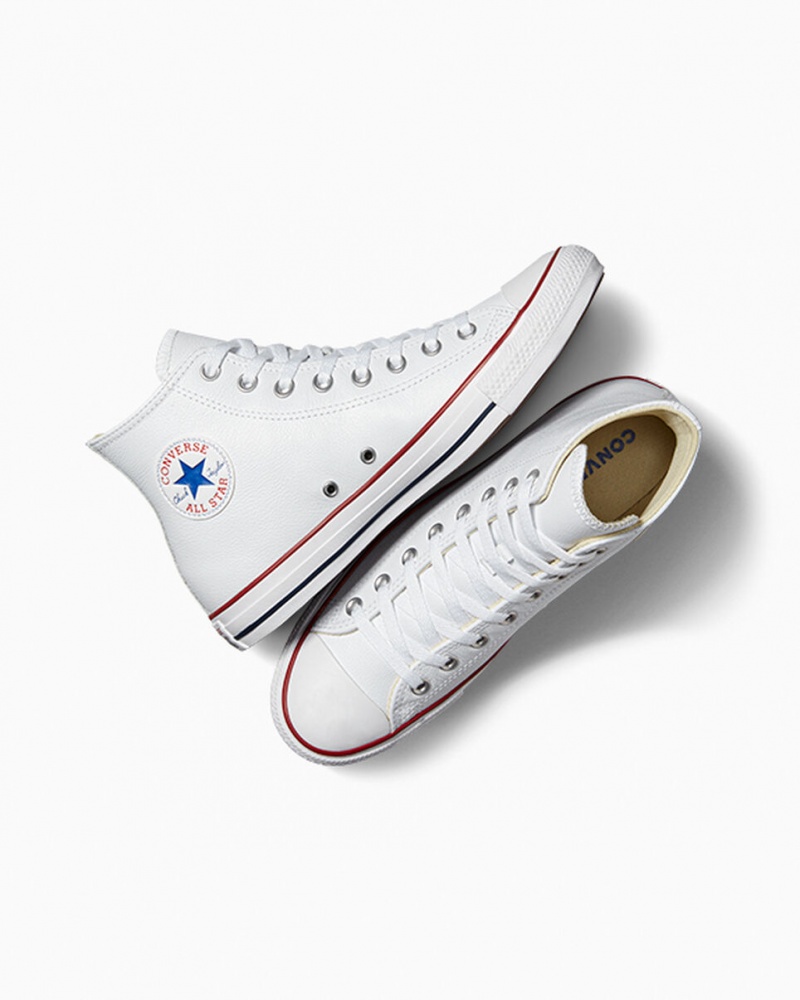 Converse Chuck Taylor All Star Couro Branco | 3864-RPLZX