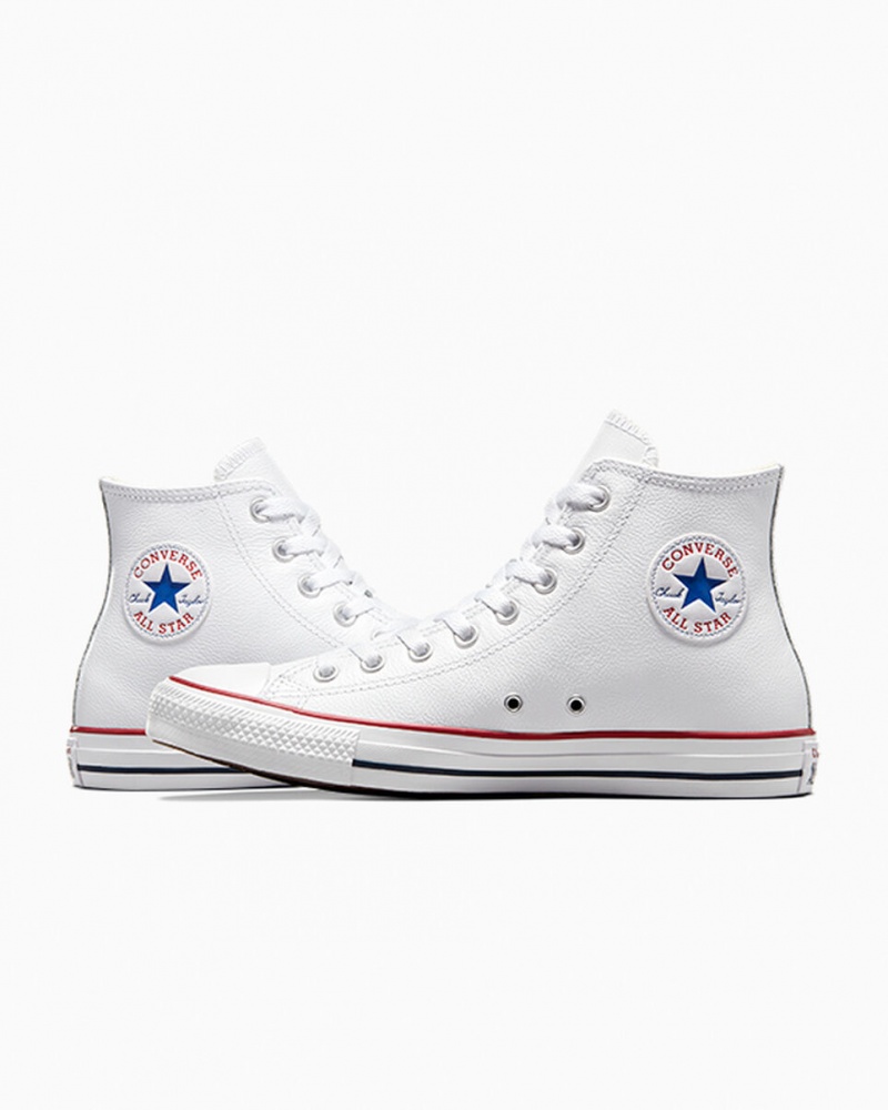 Converse Chuck Taylor All Star Couro Branco | 3864-RPLZX