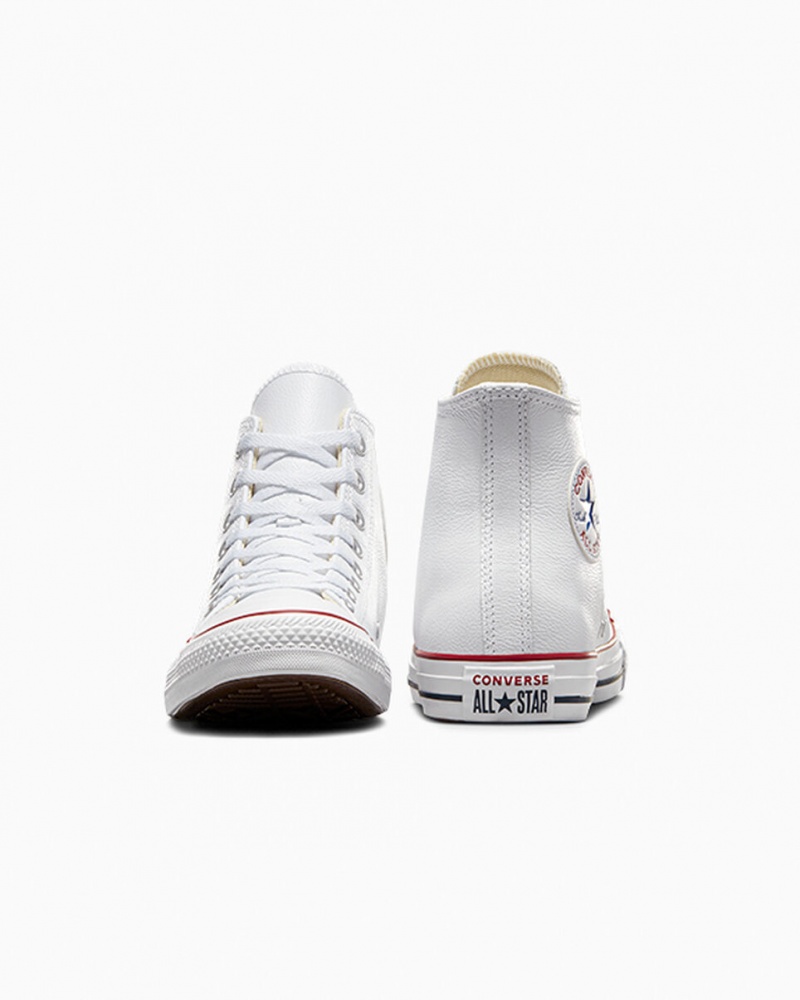 Converse Chuck Taylor All Star Couro Branco | 3864-RPLZX