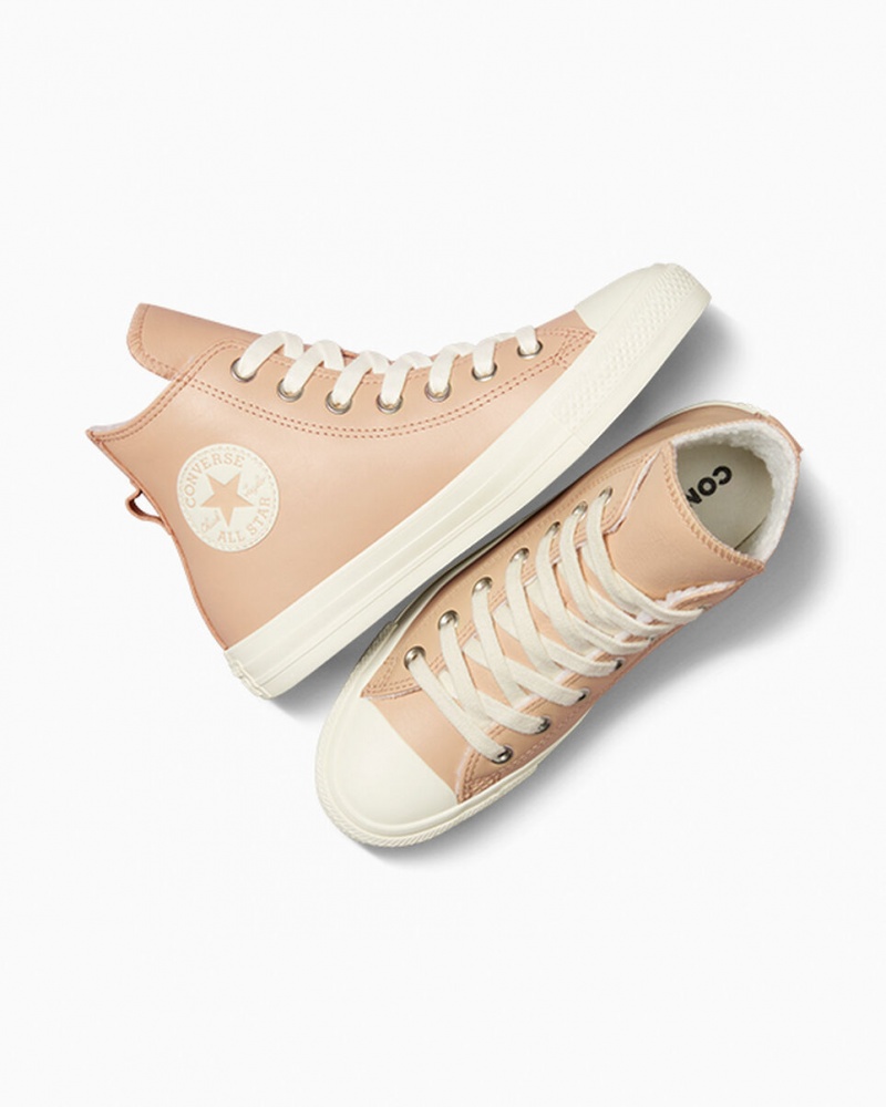 Converse Chuck Taylor All Star Couro Faux Fur Lining Epic Dune / Egret / Egret | 8423-AGUNR