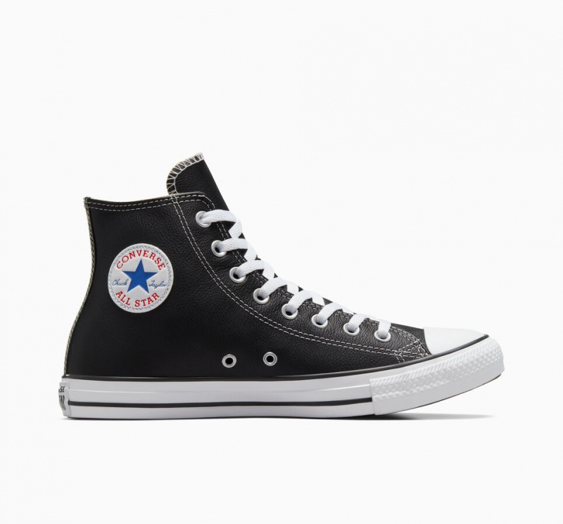 Converse Chuck Taylor All Star Couro Pretas | 3674-VGMRA