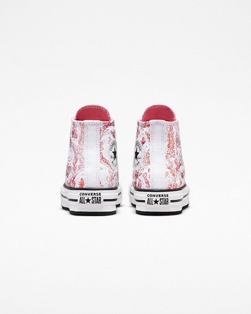 Converse Chuck Taylor All Star EVA Lift Plataforma Butterfly Shine Branco Rosa Pretas | 6540-NIUGX