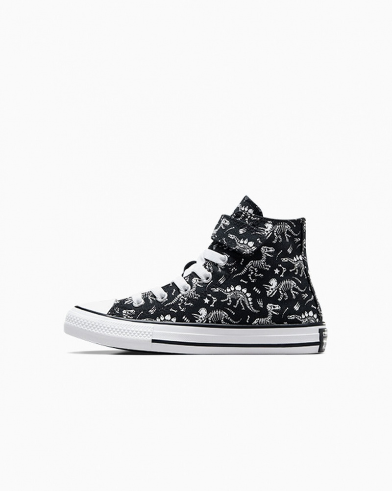 Converse Chuck Taylor All Star Easy-On Dinos Pretas Branco Branco | 7491-ARIFX