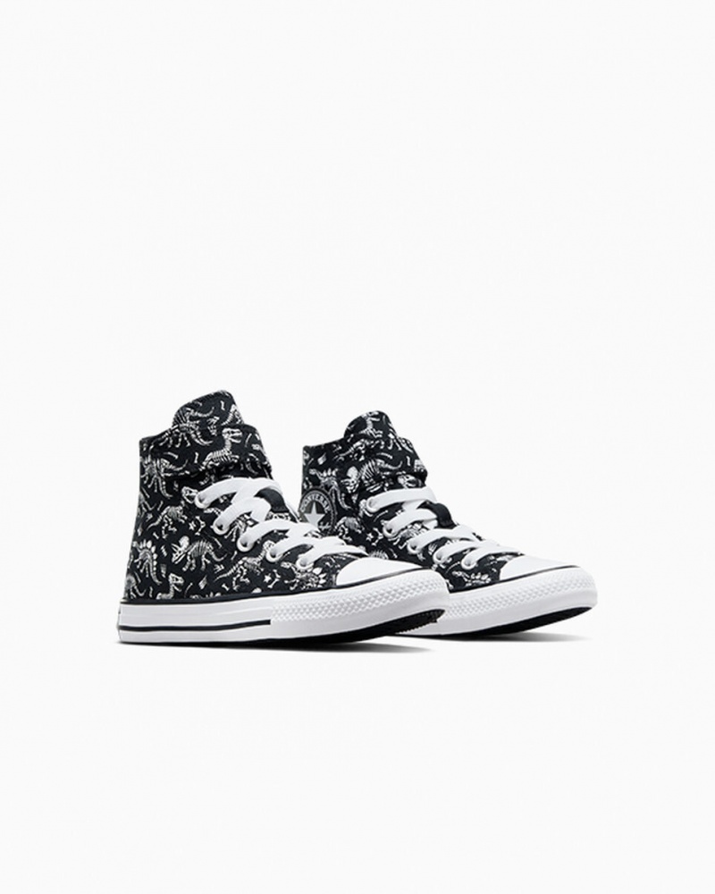 Converse Chuck Taylor All Star Easy-On Dinos Pretas Branco Branco | 7491-ARIFX