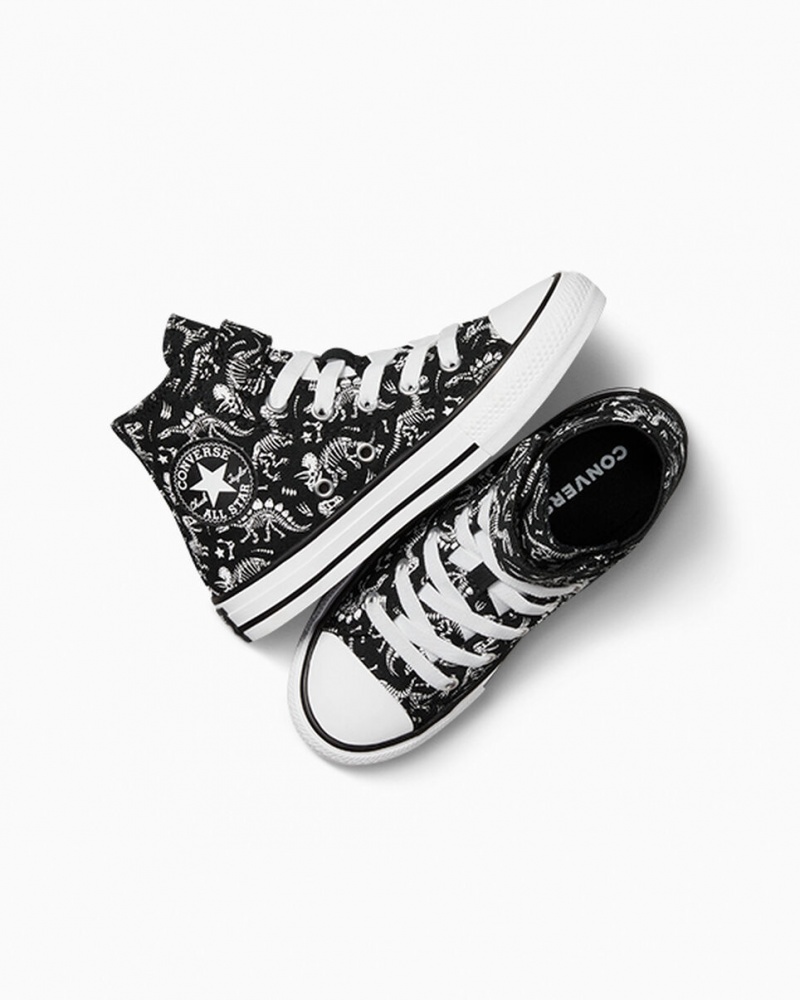 Converse Chuck Taylor All Star Easy-On Dinos Pretas Branco Branco | 7491-ARIFX