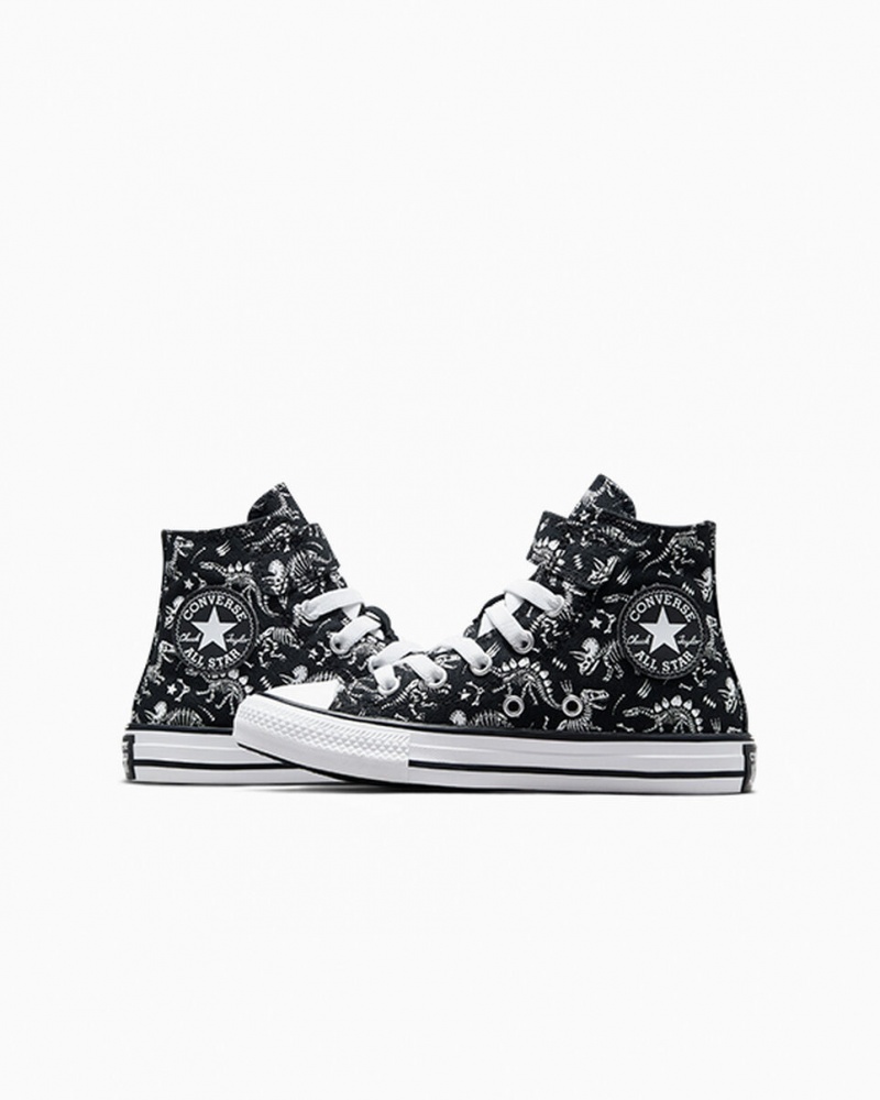 Converse Chuck Taylor All Star Easy-On Dinos Pretas Branco Branco | 7491-ARIFX