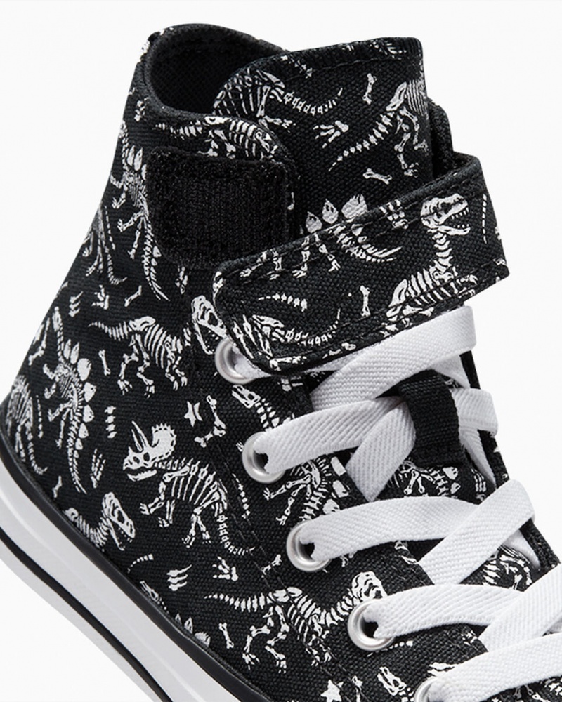 Converse Chuck Taylor All Star Easy-On Dinos Pretas Branco Branco | 7491-ARIFX