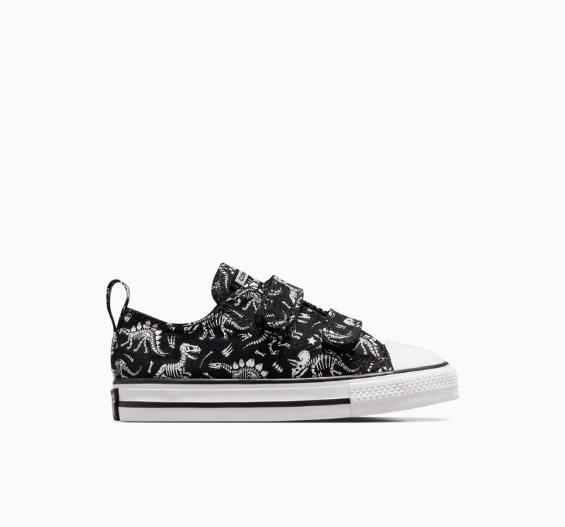 Converse Chuck Taylor All Star Easy-On Dinos Pretas Branco Branco | 9783-NTRCO