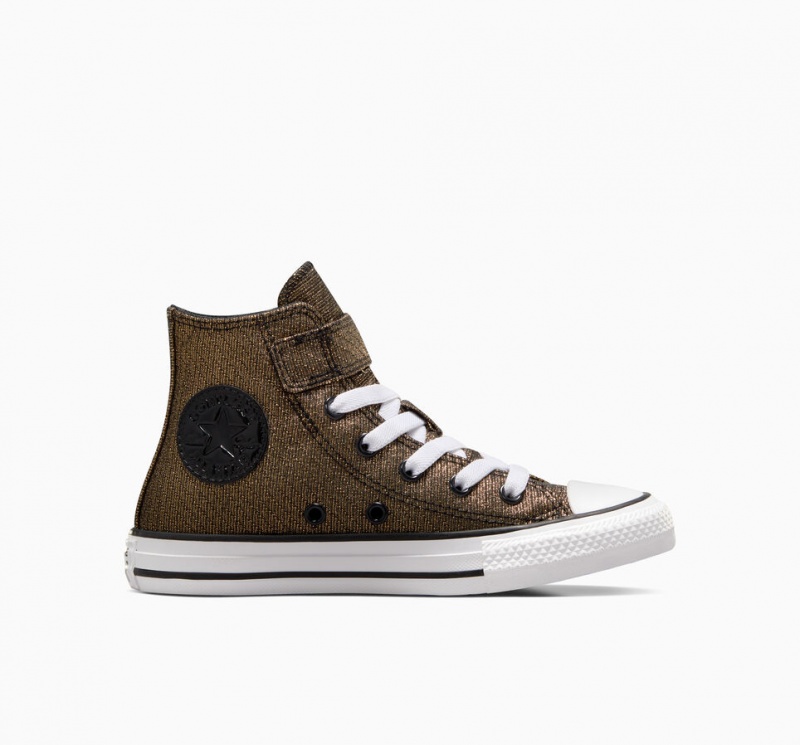 Converse Chuck Taylor All Star Easy On Sparkle Pretas Douradas Branco | 0381-UONRA