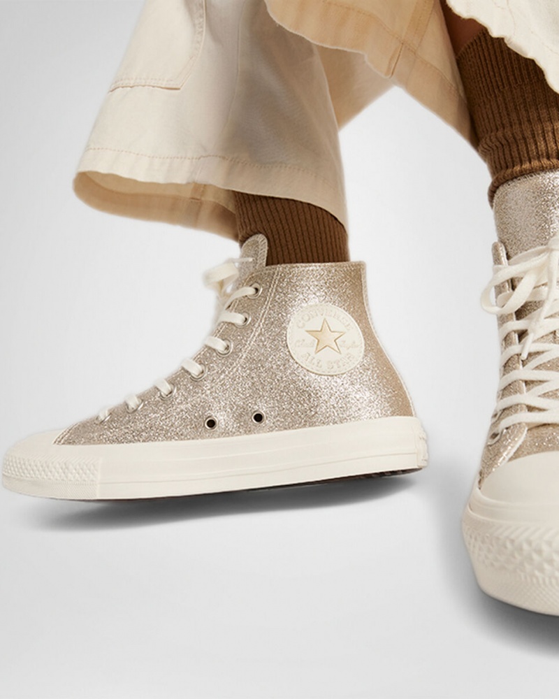 Converse Chuck Taylor All Star Glitter Luz Douradas | 7068-XIWFS