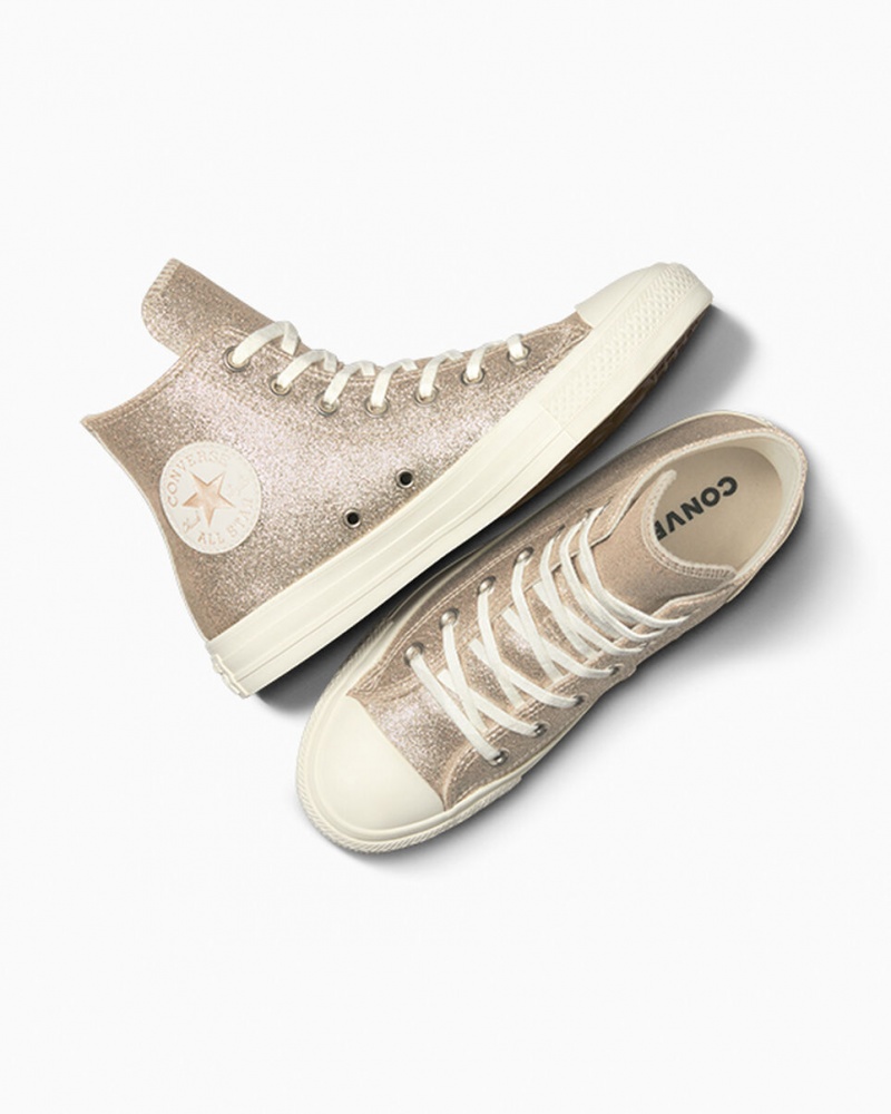 Converse Chuck Taylor All Star Glitter Luz Douradas | 8402-WXSML