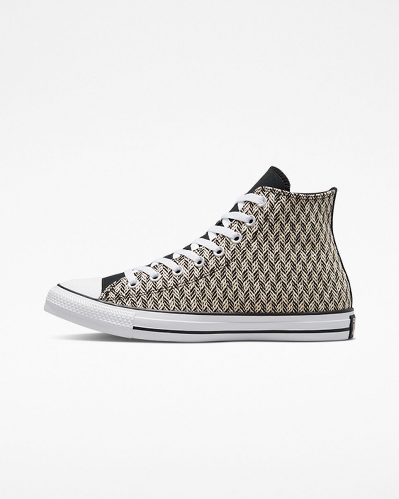 Converse Chuck Taylor All Star Herringbone Pretas Branco | 8924-YTPUK