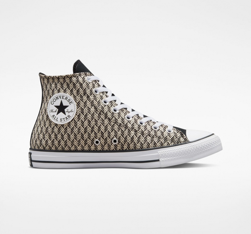 Converse Chuck Taylor All Star Herringbone Pretas Branco | 8924-YTPUK