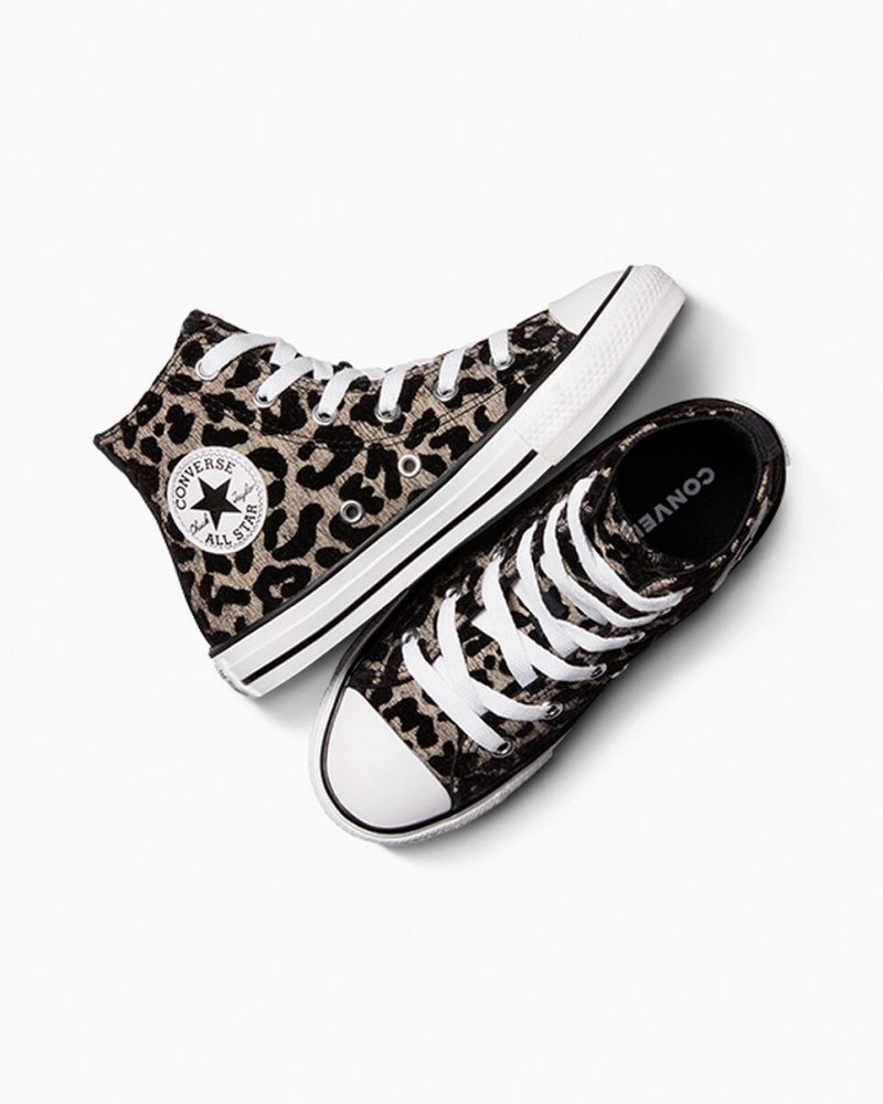 Converse Chuck Taylor All Star Leopard Luz Pretas Branco | 5829-ZAVHL