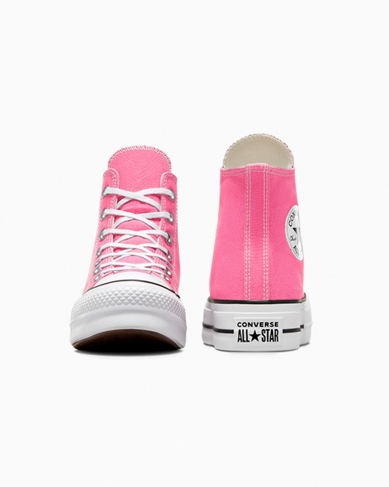 Converse Chuck Taylor All Star Lift Plataforma Rosa Branco Pretas | 8740-YKMCS