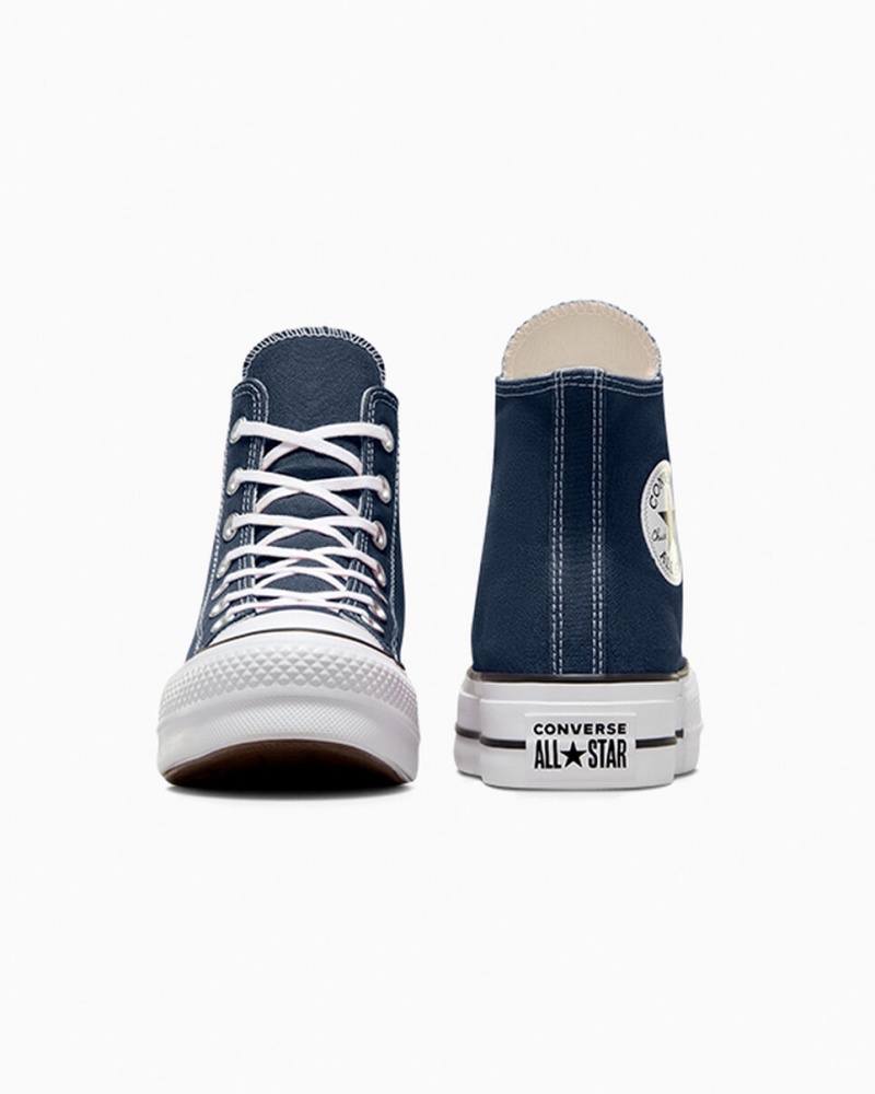 Converse Chuck Taylor All Star Lift Plataforma Azul Marinho Branco Pretas | 3465-NTEDI