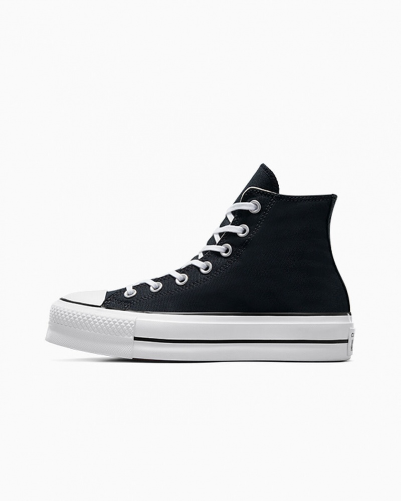 Converse Chuck Taylor All Star Lift Plataforma Pretas Branco Branco | 8562-MSYRZ