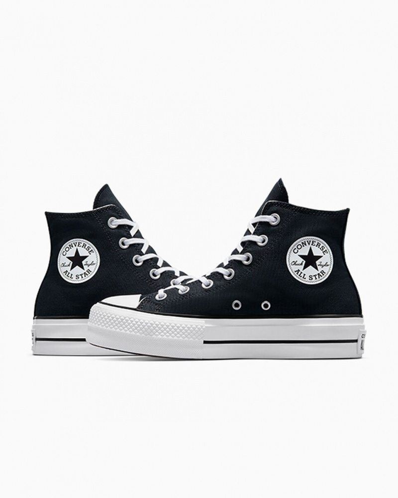 Converse Chuck Taylor All Star Lift Plataforma Pretas Branco Branco | 8562-MSYRZ