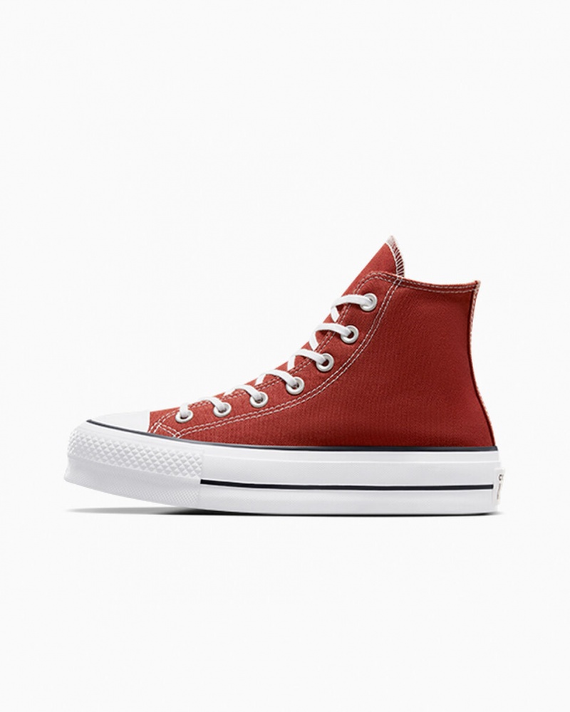 Converse Chuck Taylor All Star Lift Plataforma Vermelhas Branco Pretas | 2314-SABEU