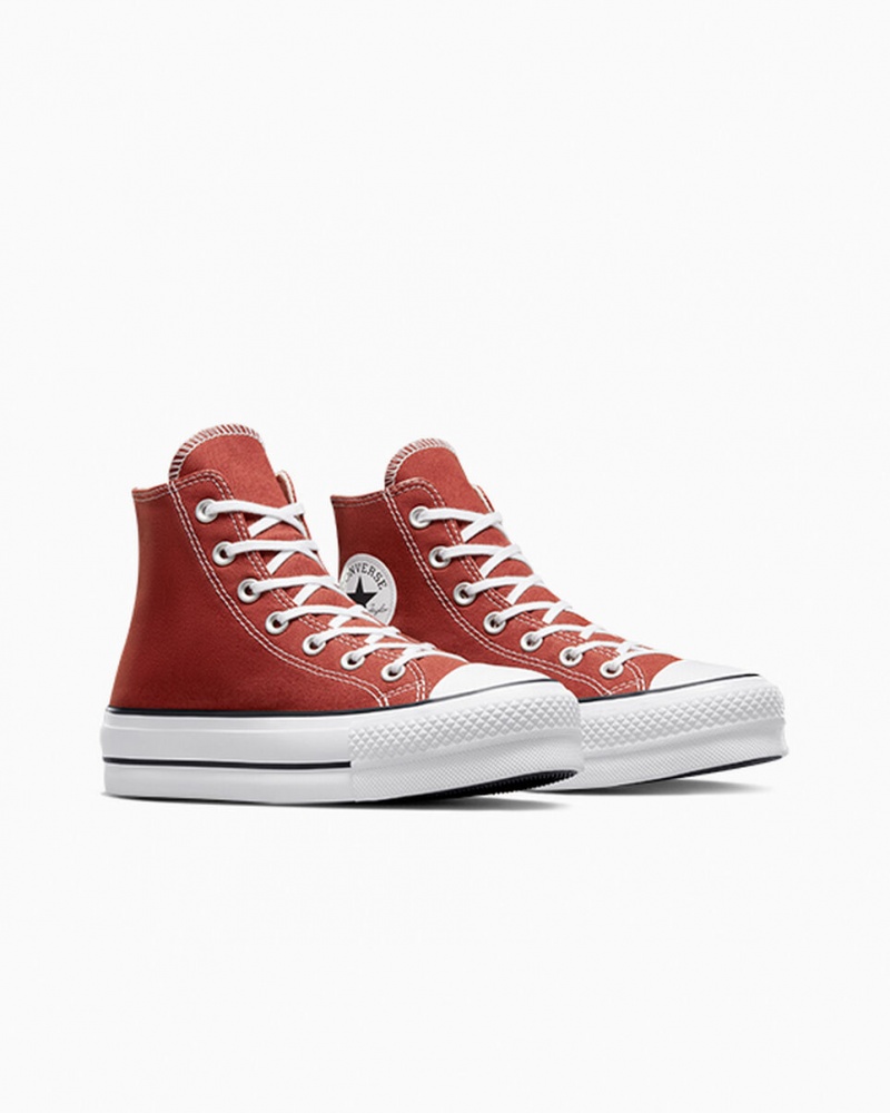 Converse Chuck Taylor All Star Lift Plataforma Vermelhas Branco Pretas | 2314-SABEU